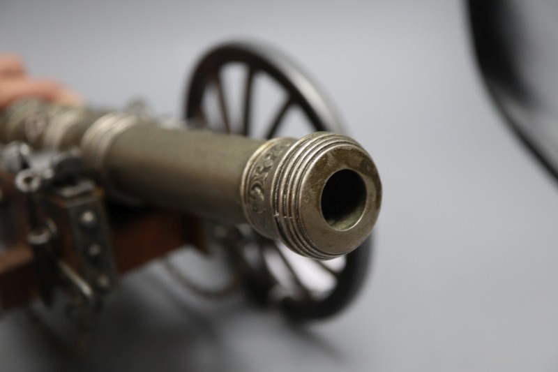 A model of a Louis XIV canon, overall length 44cm